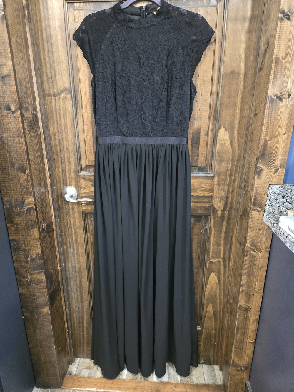 Black Lace Bodice Maxi Dress